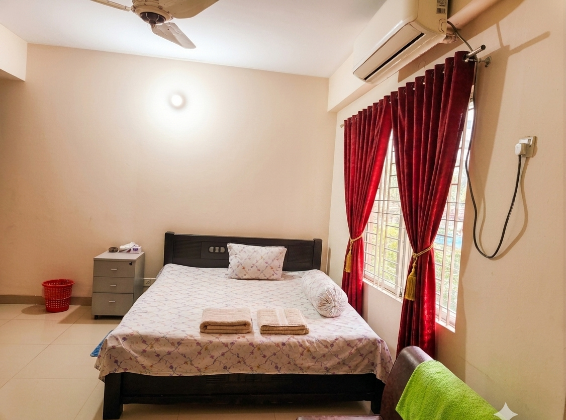 R1 | Cozy AC Private Bedroom with Attached Bath & Balcony at Bashundhara R/A | Block A7302