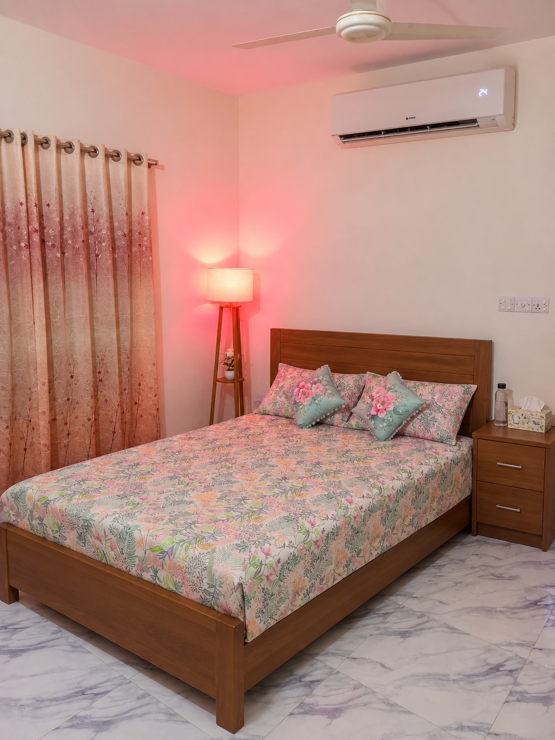 Comfortable AC Bedroom with Attached Bath & Balcony with Good Facilities at Uttara | Priyanka Runway City | Near by Dhaka Airport or Uttara Center Metro Station |6798